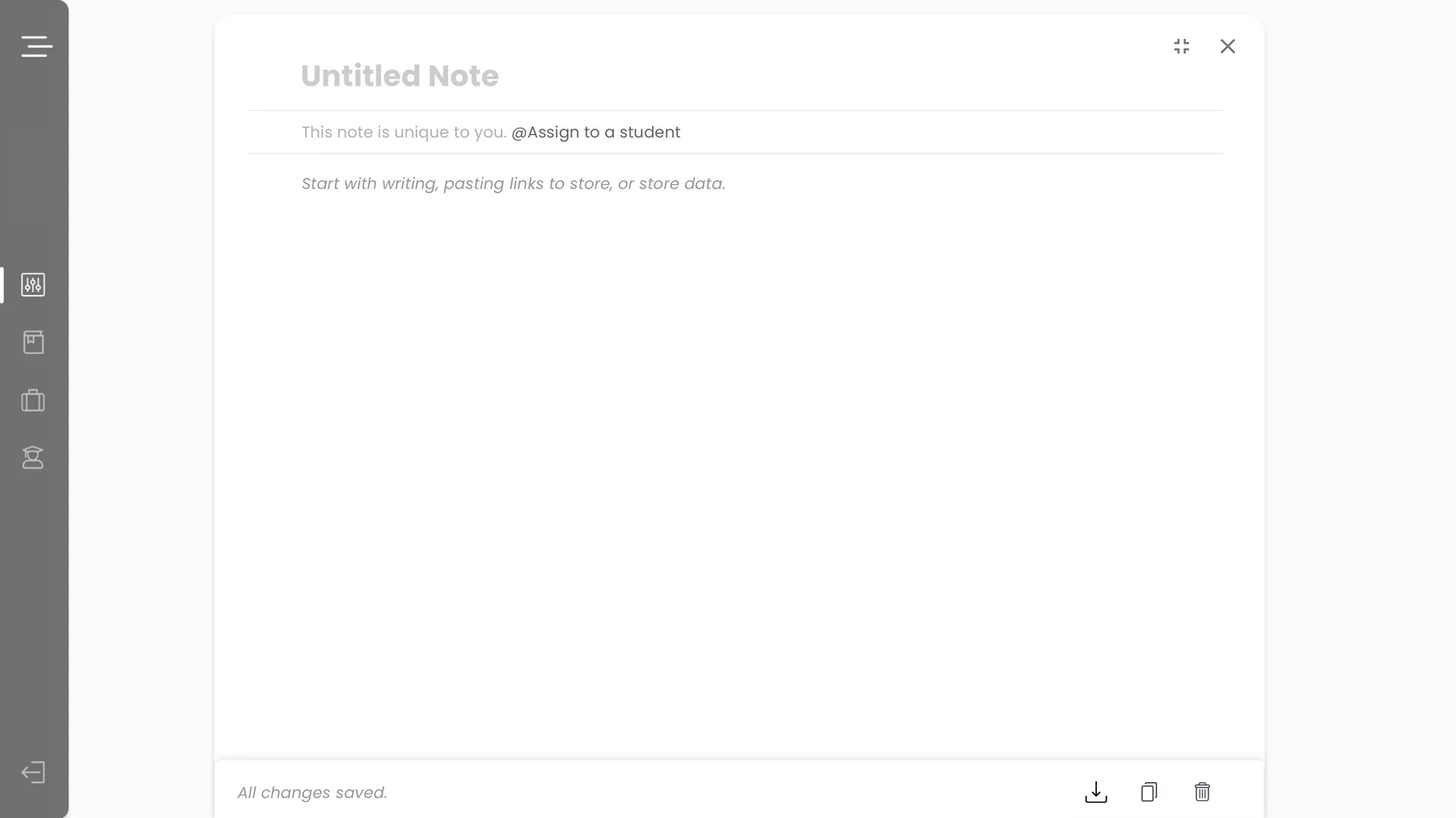 An expanded, full-width note