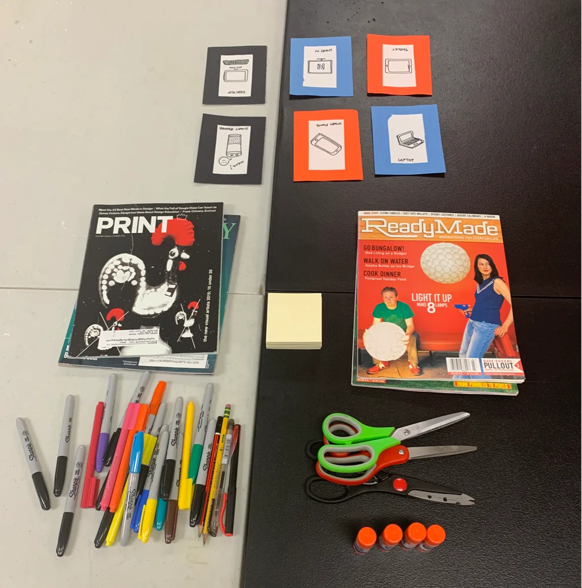 Card sorting materials